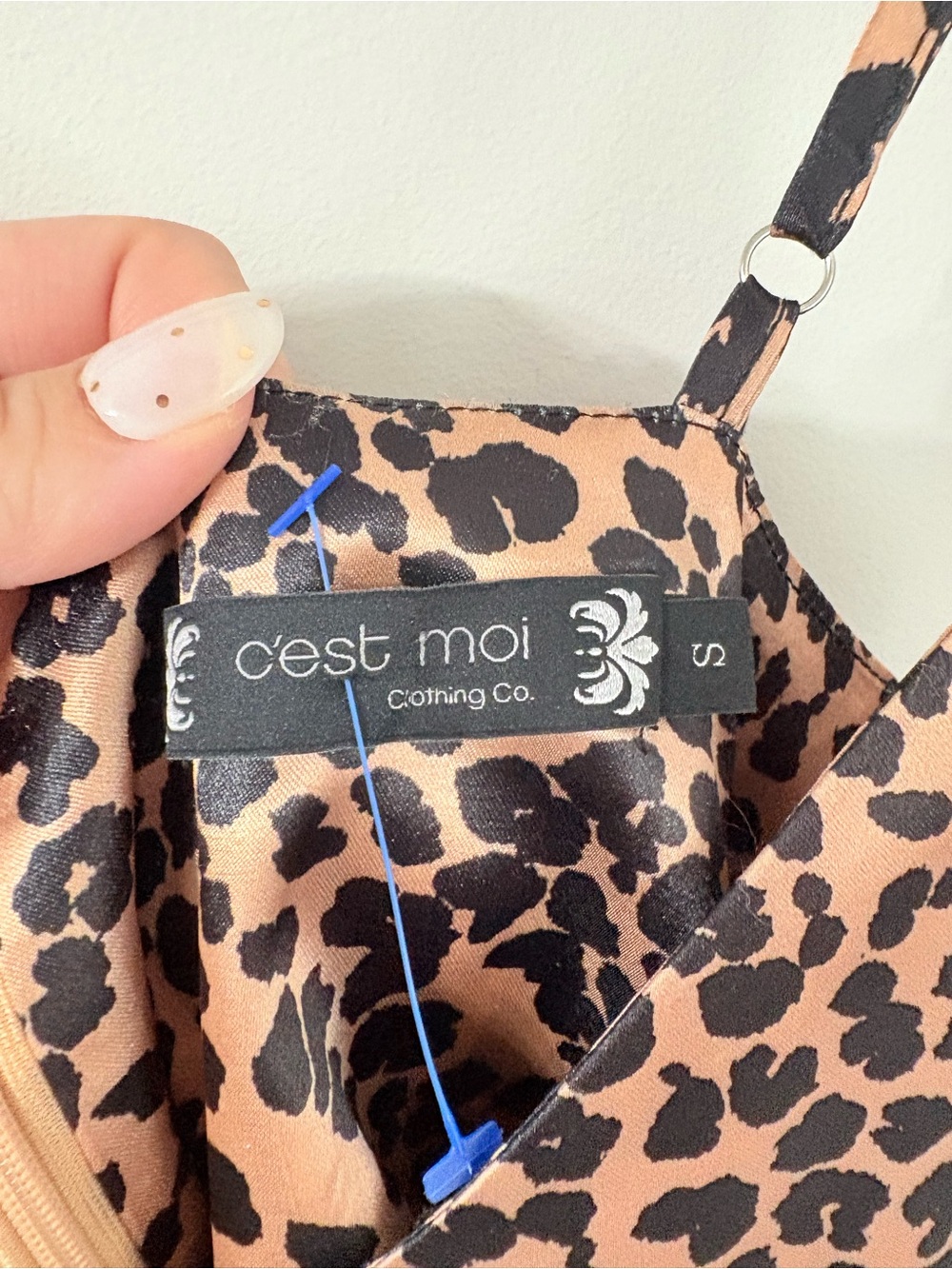 C'EST MOI Satin Leopard Midi Slip Dress 90s Grunge Maximalist Chic Cool Girl S - Picture 3 of 5